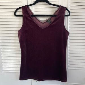 ann taylor velvet wine color tank top